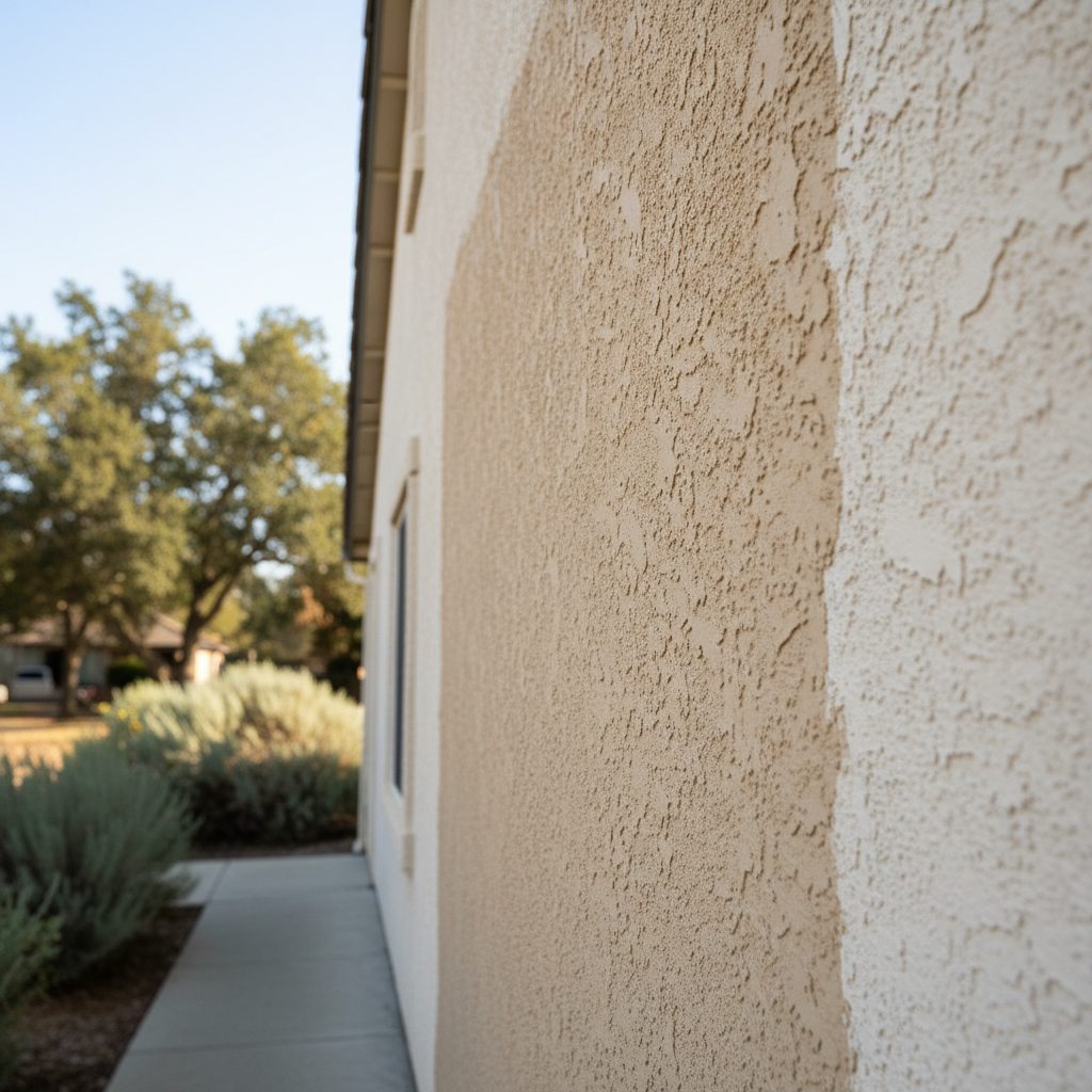 Completed stucco removal work at a residential property in Elk Grove, CA