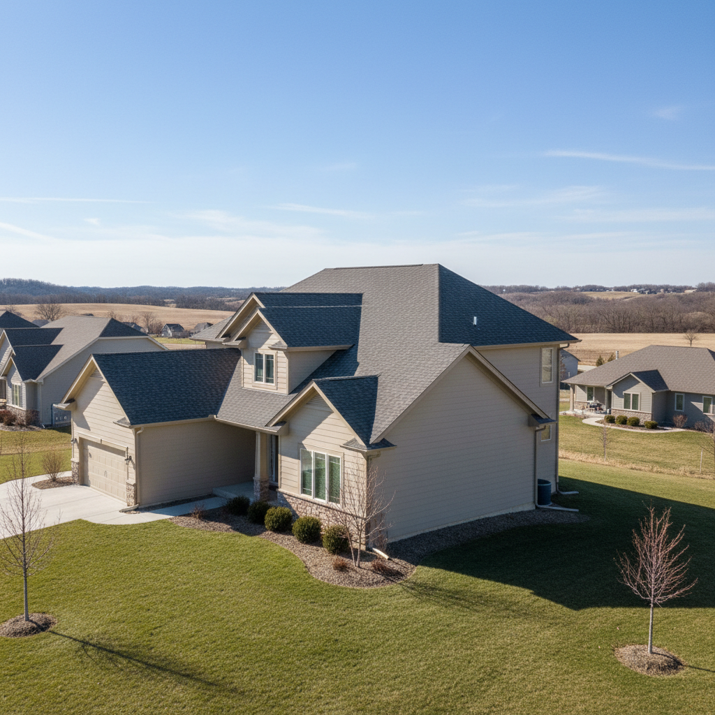 Completed new construction roofing work at a residential property in Papillion, NE