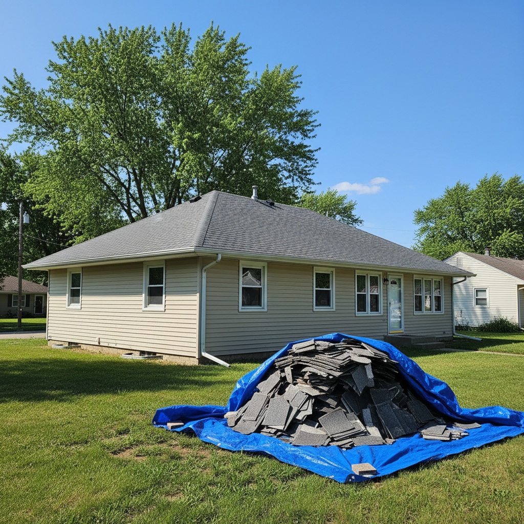 Completed storm damage repair work at a residential property in Bellevue, NE