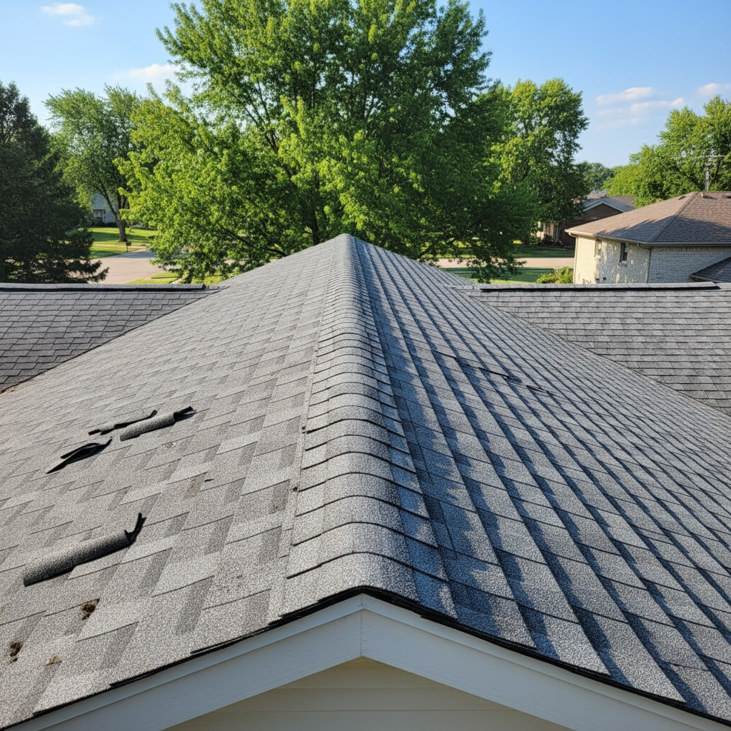 Completed roof replacement work at a residential property in Columbus, NE