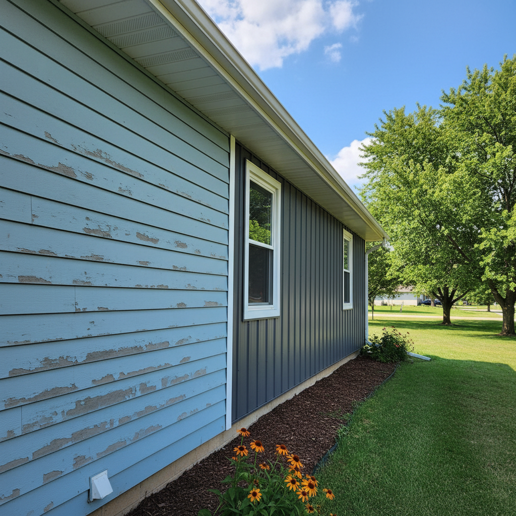 Completed metal siding work at a residential property in Kearney, NE