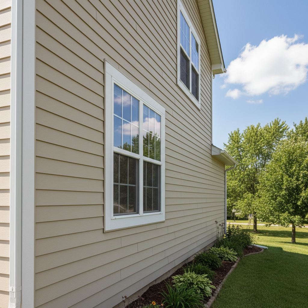 Completed vinyl siding installation work at a residential property in Papillion, NE