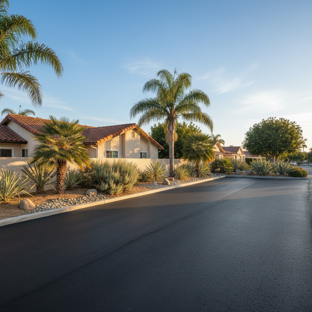 Completed commercial asphalt work at a residential property in Long Beach, CA