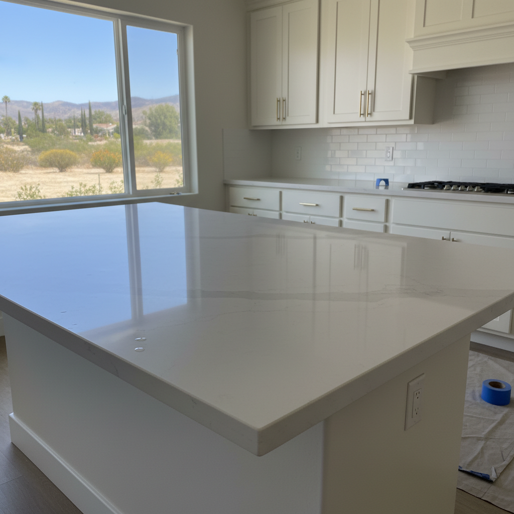 Completed kitchen island installation work at a residential property in West Covina, CA