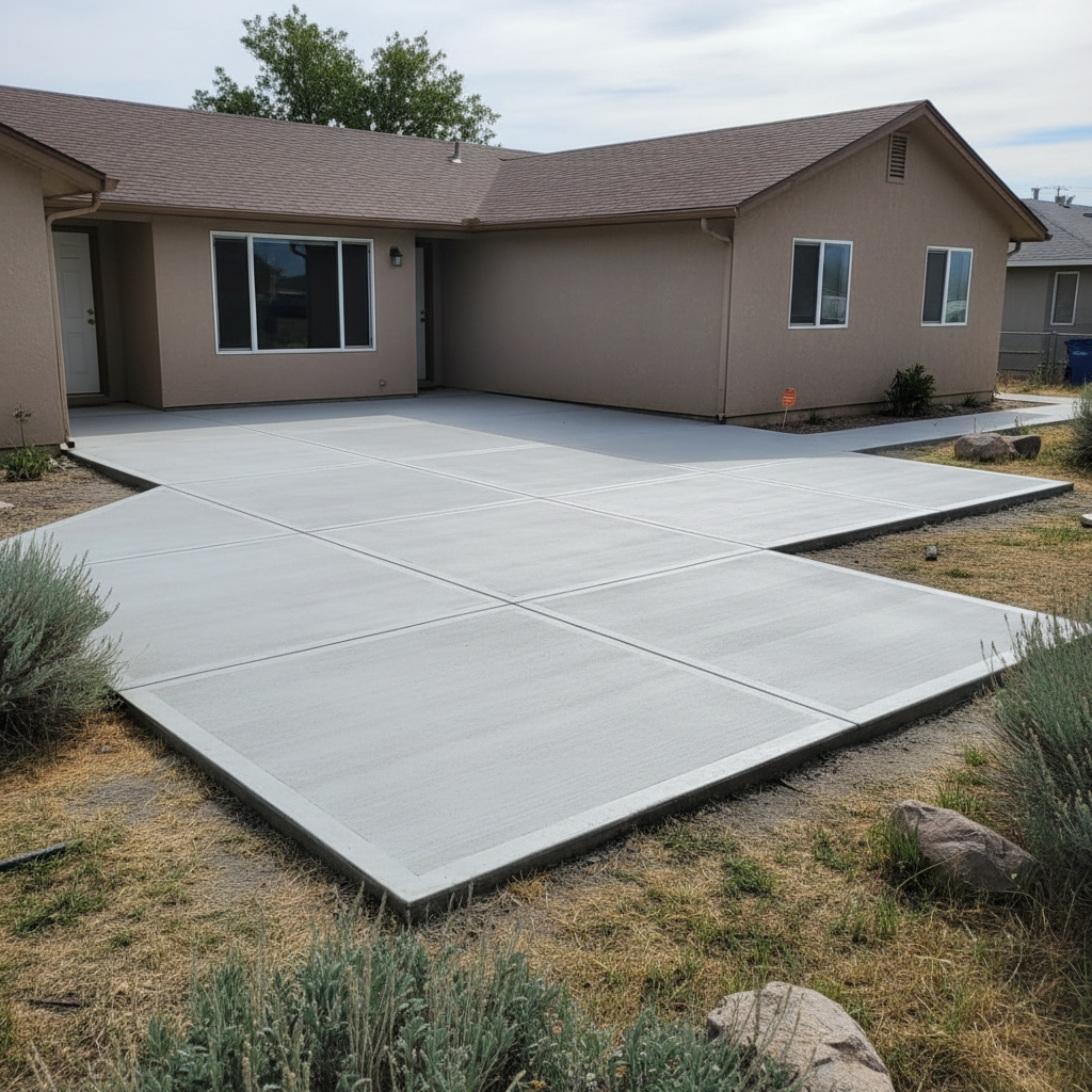 Completed concrete installation work at a residential property in Pasco, WA