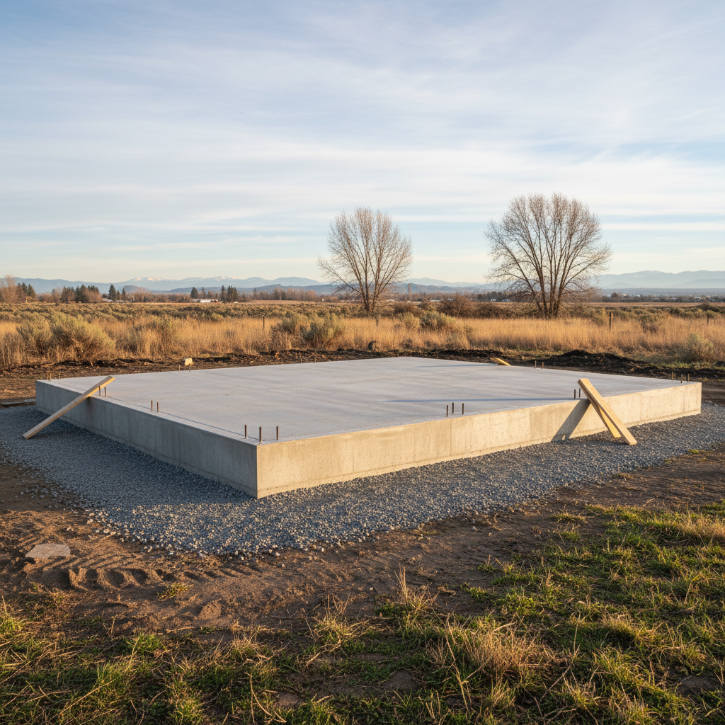 Completed concrete foundations work at a residential property in Moses Lake, WA