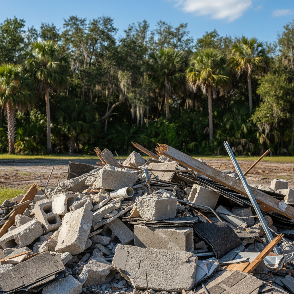 Completed residential demolition work at a residential property in Pensacola, FL