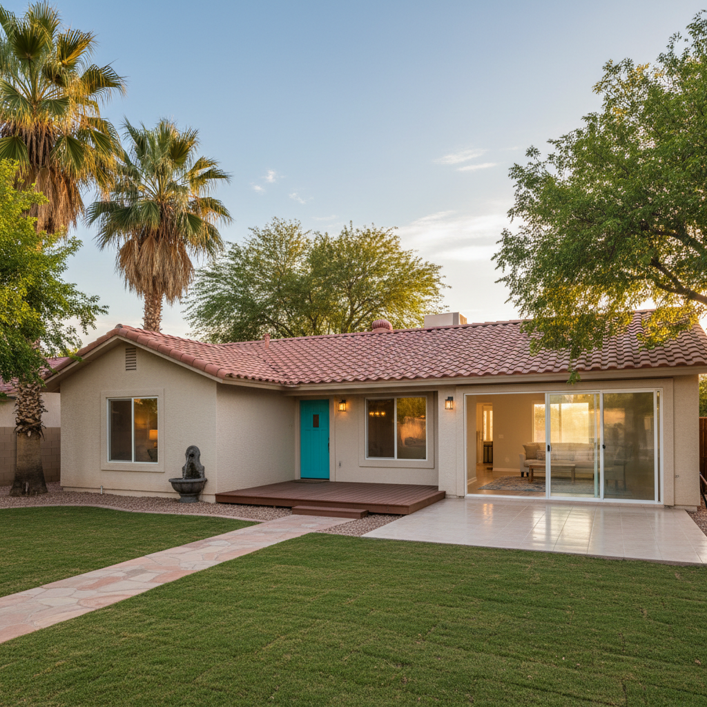 Completed flood restoration work at a residential property in Arlington, AZ