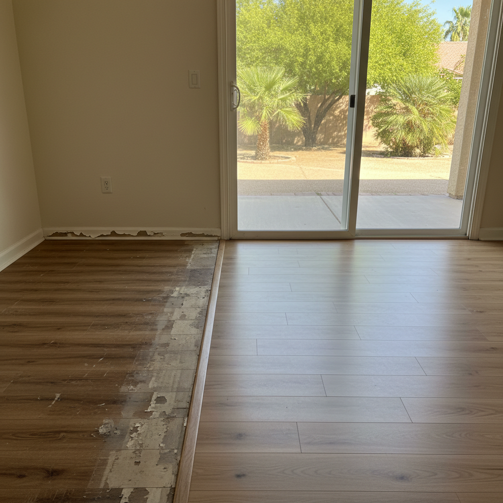 Completed flood damage restoration work at a residential property in Avondale, AZ