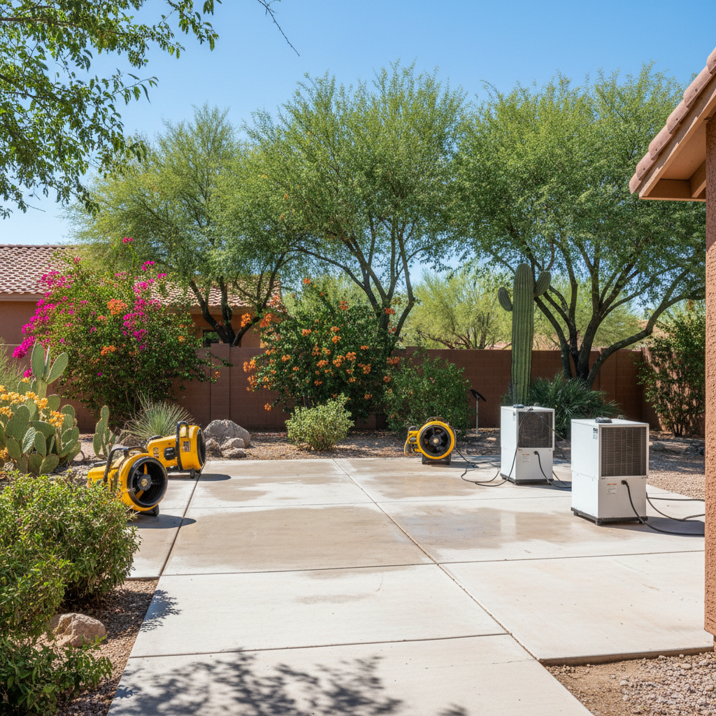 Completed structural drying work at a residential property in Cave Creek, AZ
