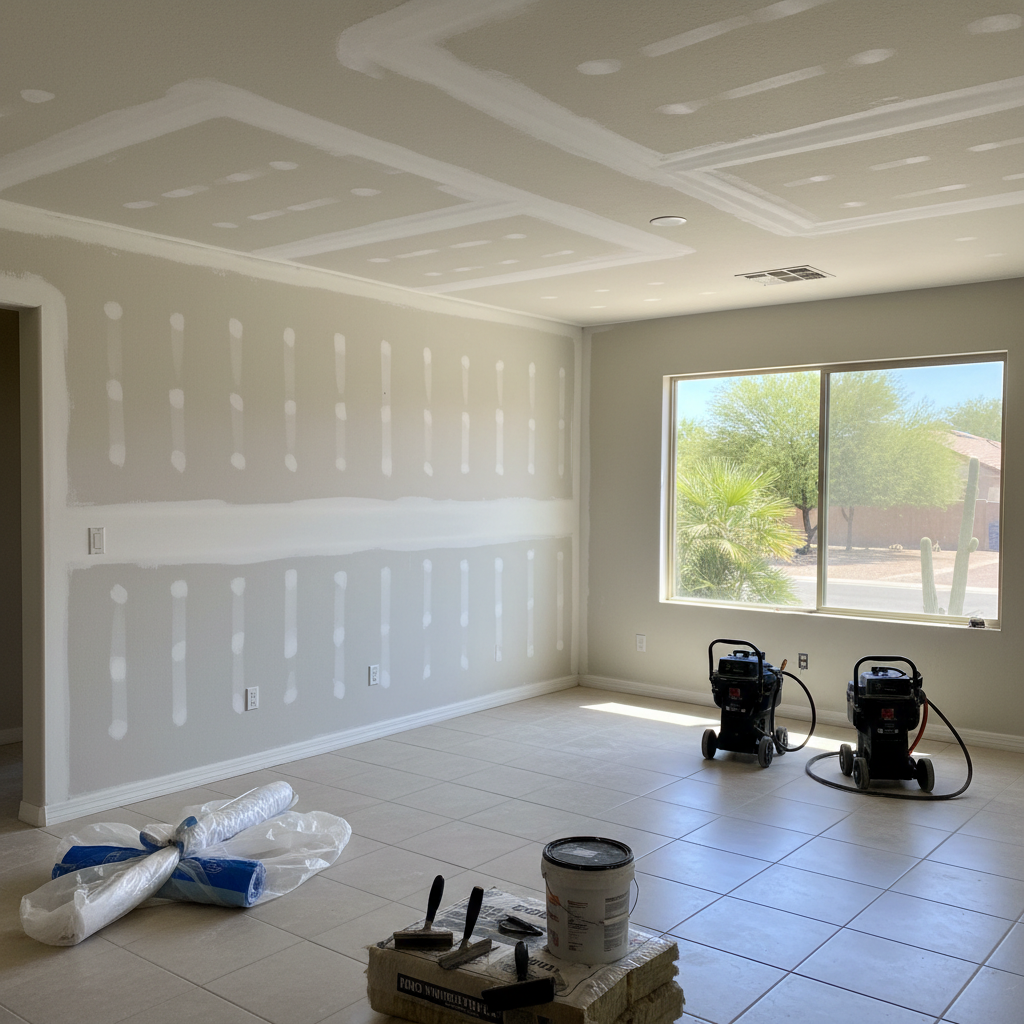 Completed water damage-related mold removal work at a residential property in Fountain Hills, AZ