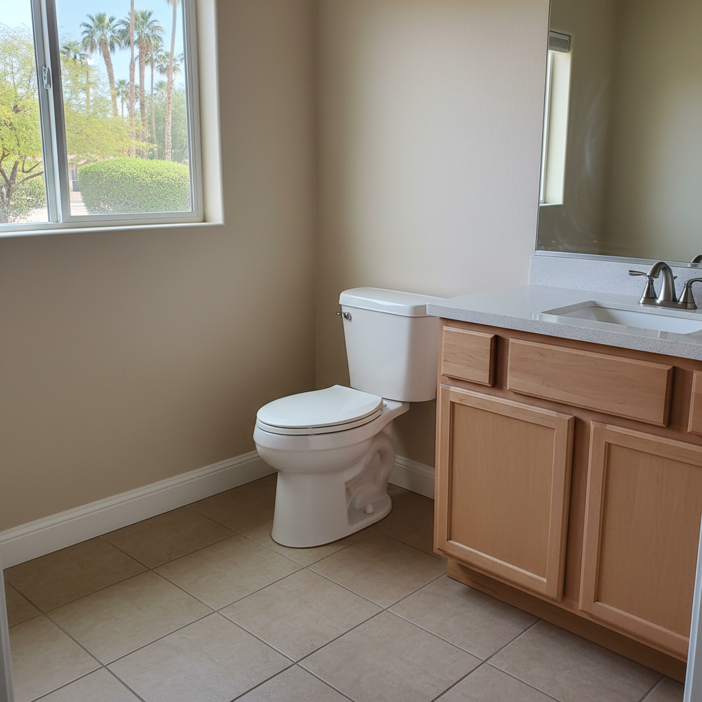 Completed toilet overflow cleanup work at a residential property in Glendale, AZ