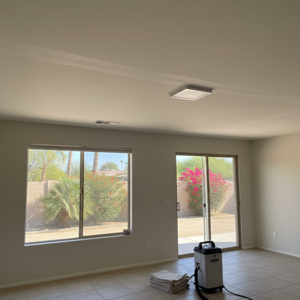 Completed ceiling water damage repair work at a residential property in Laveen, AZ