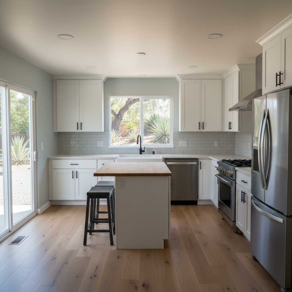 Completed kitchen remodel work at a residential property in Pasadena, CA