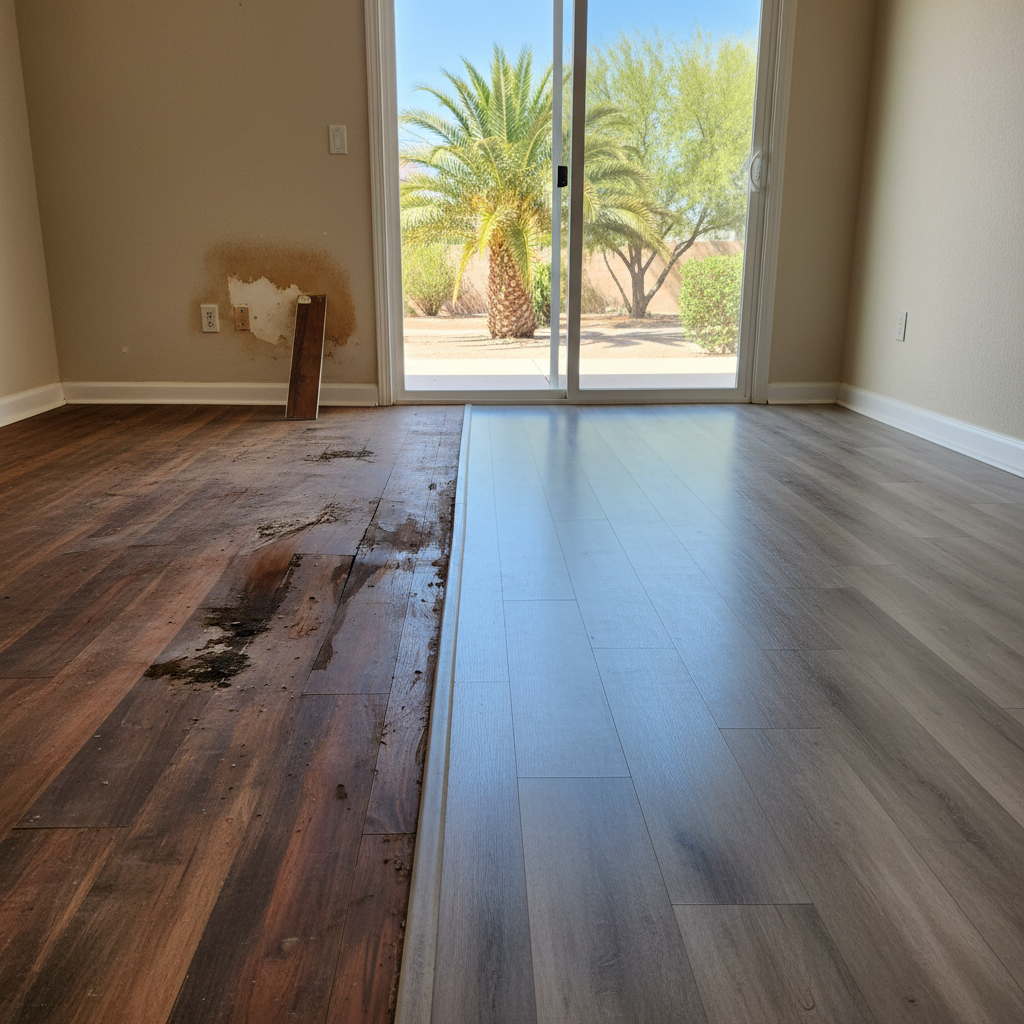 Completed water extraction services work at a residential property in Maricopa, AZ