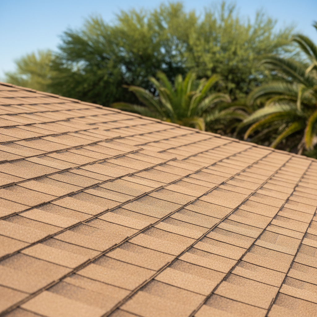 Completed roof leak water damage repair work at a residential property in Morristown, AZ
