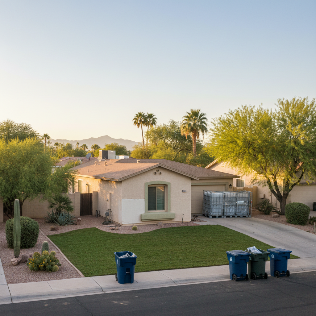 Completed emergency water cleanup work at a residential property in Peoria, AZ
