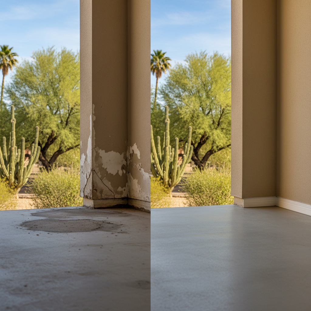 Completed water damage repair work at a residential property in San Tan Valley, AZ
