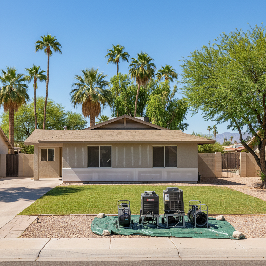 Completed flood cleanup work at a residential property in Tolleson, AZ