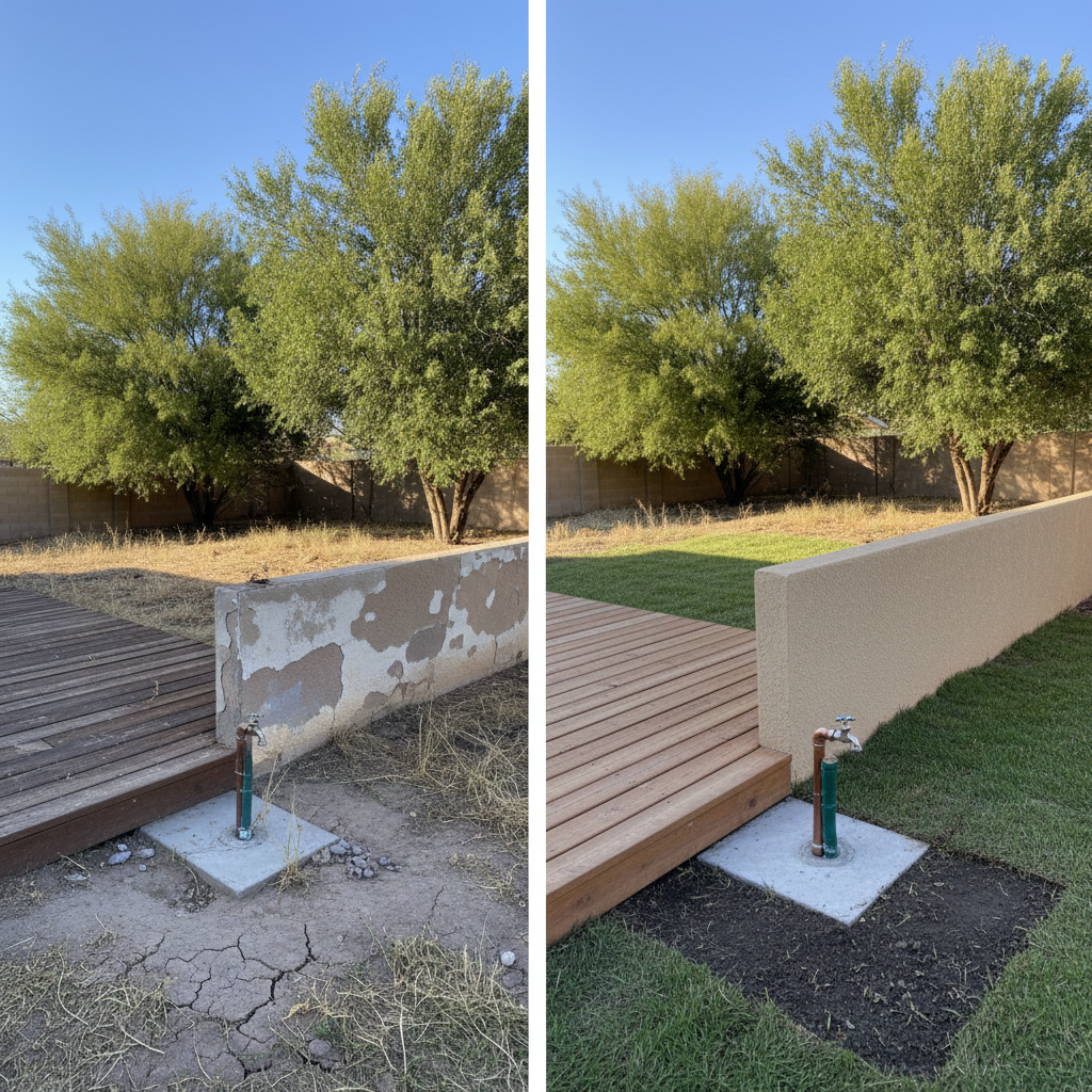 Completed burst pipe repair and cleanup work at a residential property in Wittmann, AZ