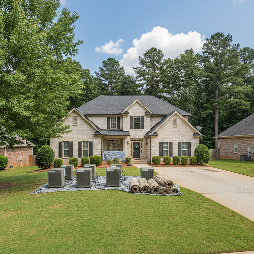 Completed structural drying work at a residential property in Suwanee, GA
