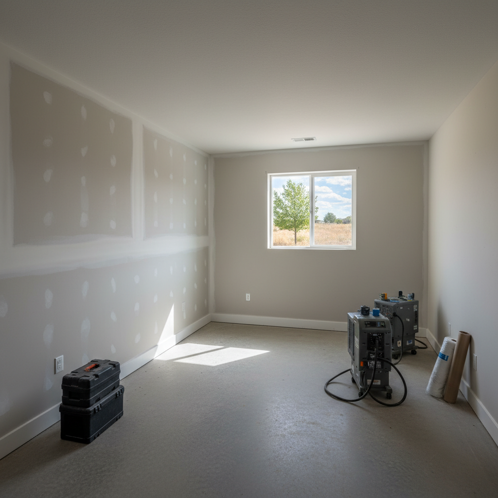 Completed water damage-related mold removal work at a residential property in Garden City, ID