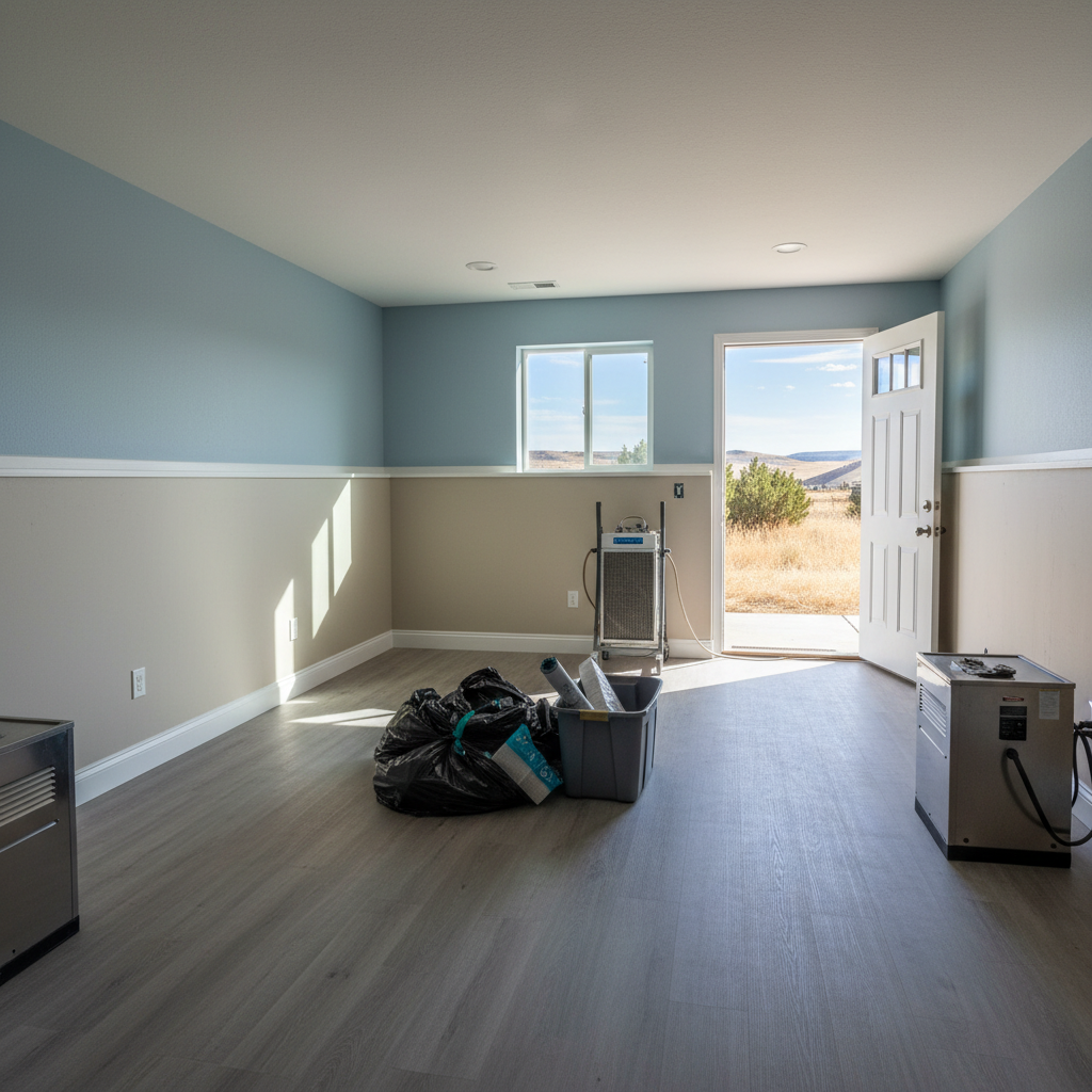 Completed sewage cleanup work at a residential property in Kuna, ID