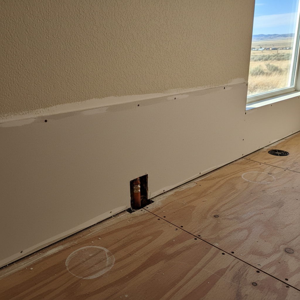 Completed burst pipe repair and cleanup work at a residential property in Melba, ID