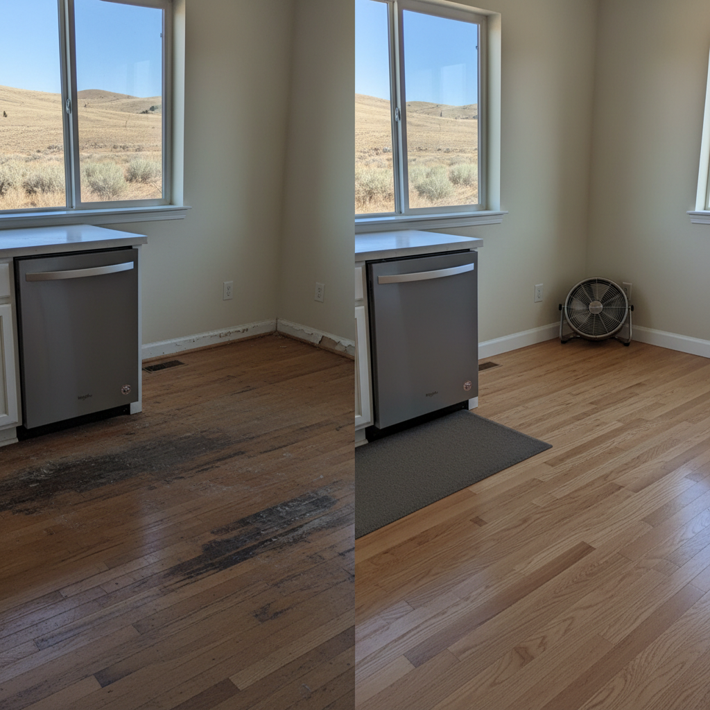 Completed appliance leak cleanup work at a residential property in Middleton, ID