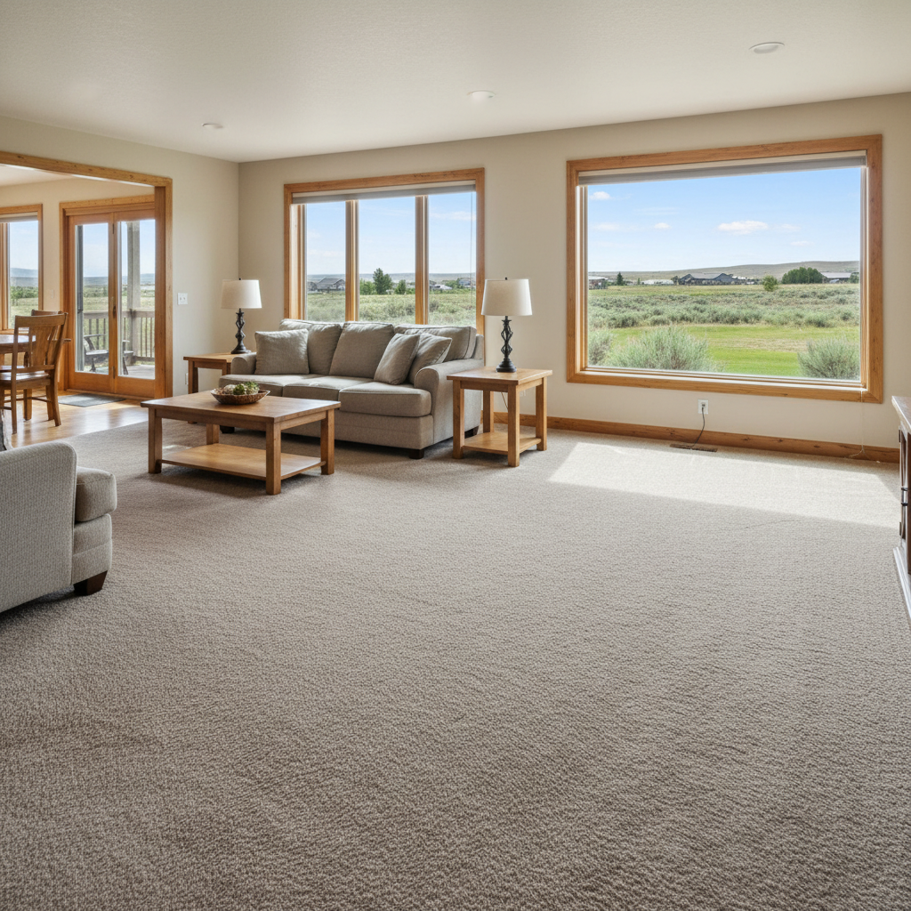 Completed carpet water damage restoration work at a residential property in Star, ID