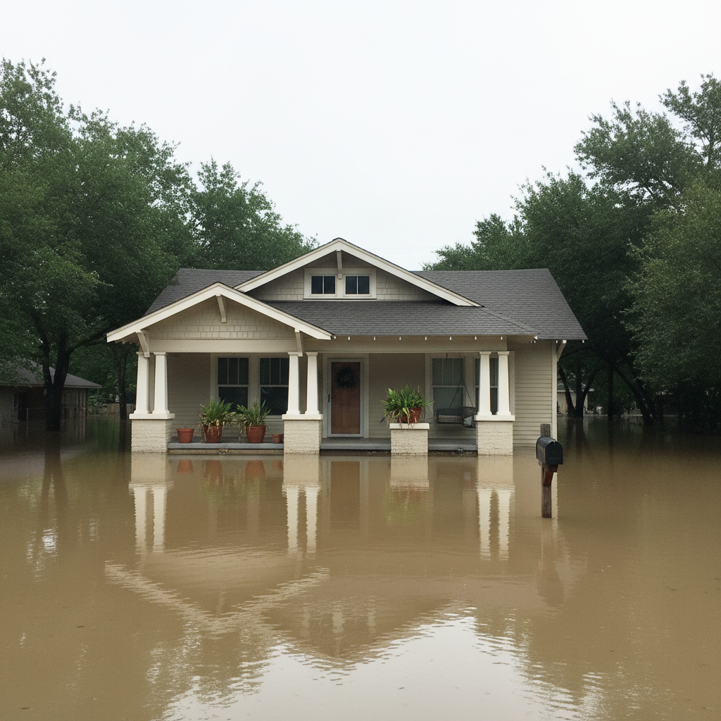 Flood cleanup in Sherman