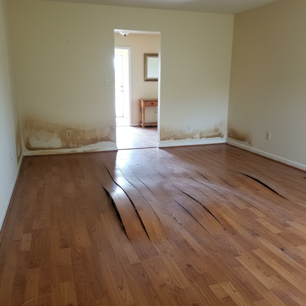 Hardwood Floor Water Damage Restoration in Sherman