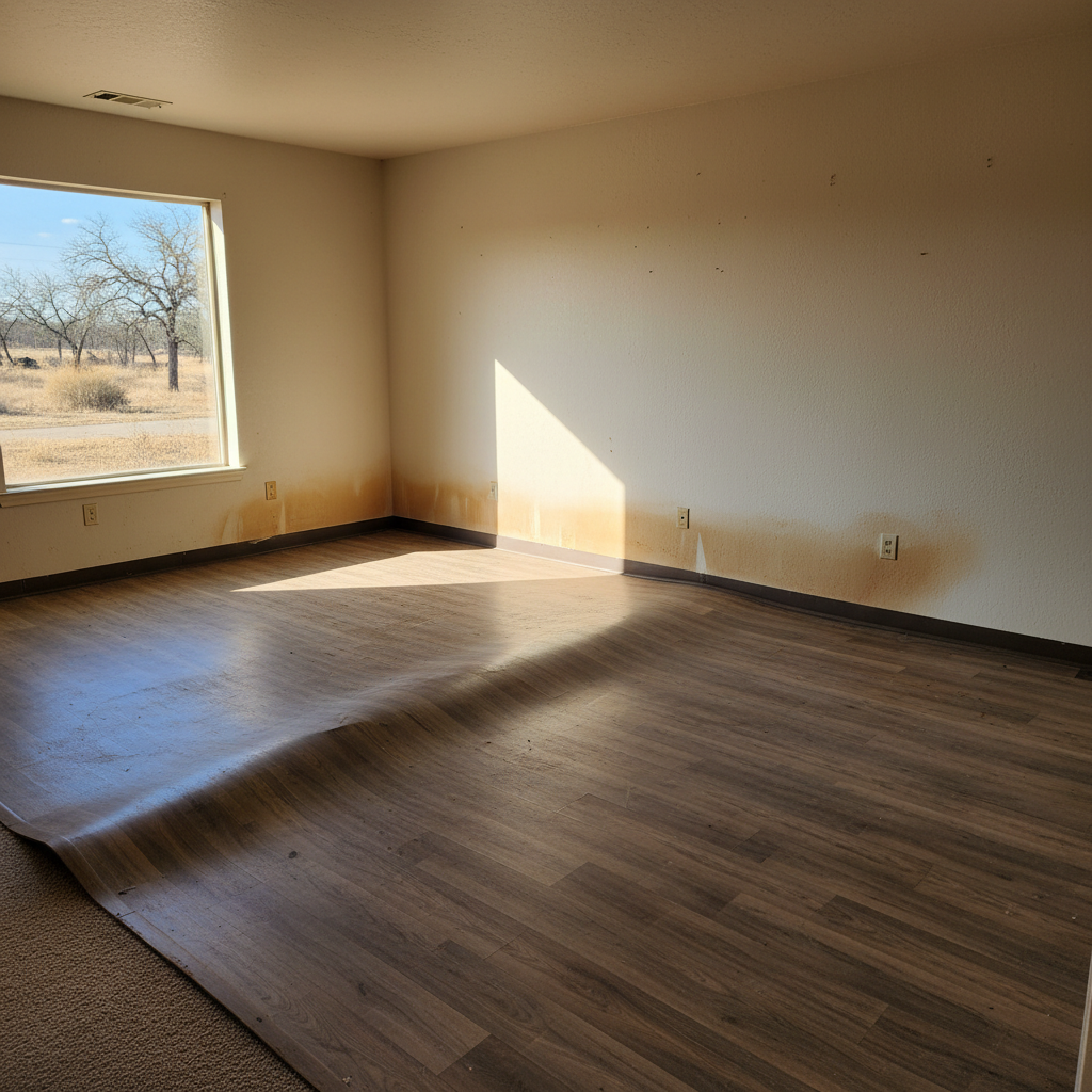 Hardwood Floor Water Damage Restoration in Tom Bean