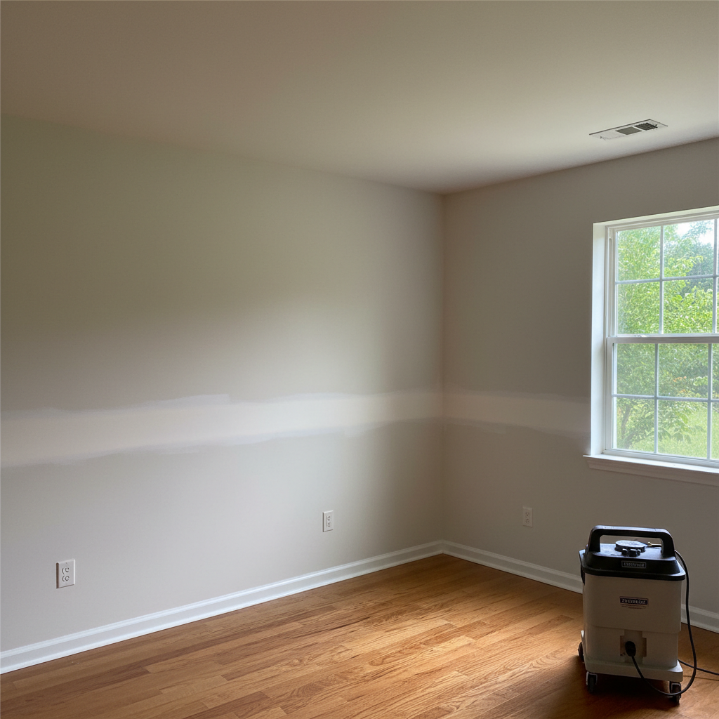 Completed water damage-related mold removal work at a residential property in Denison, TX