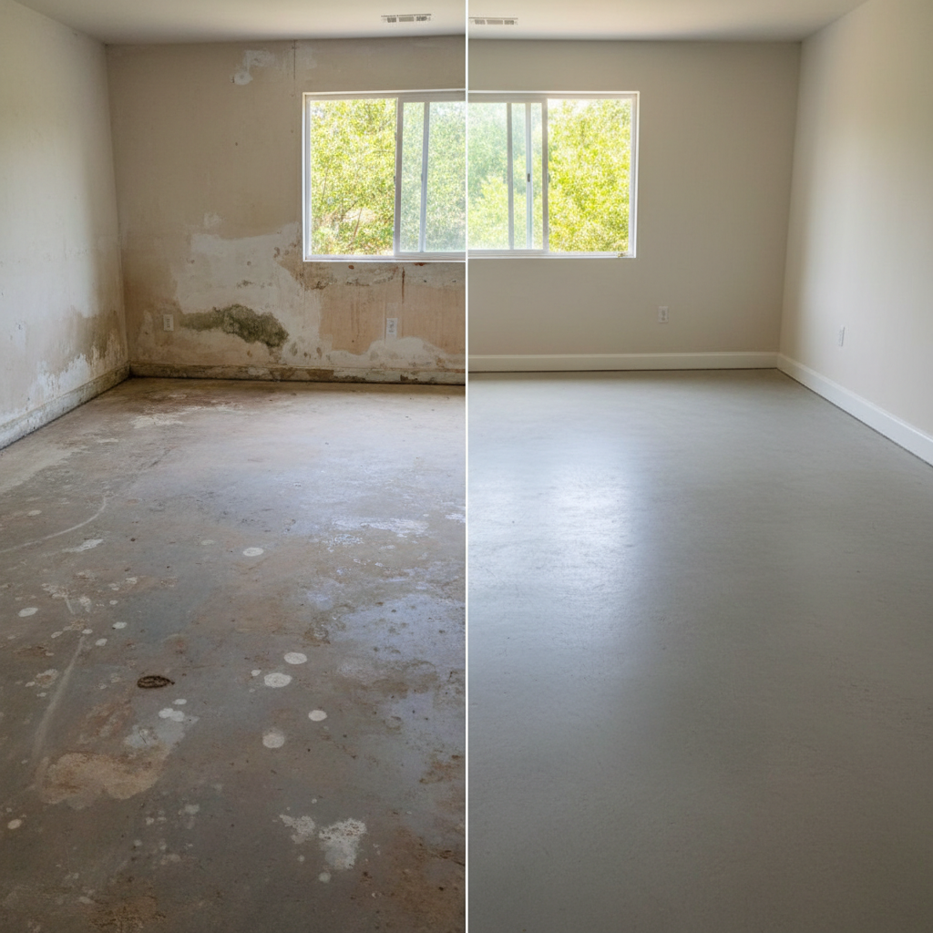 Completed basement water removal work at a residential property in Desoto, TX