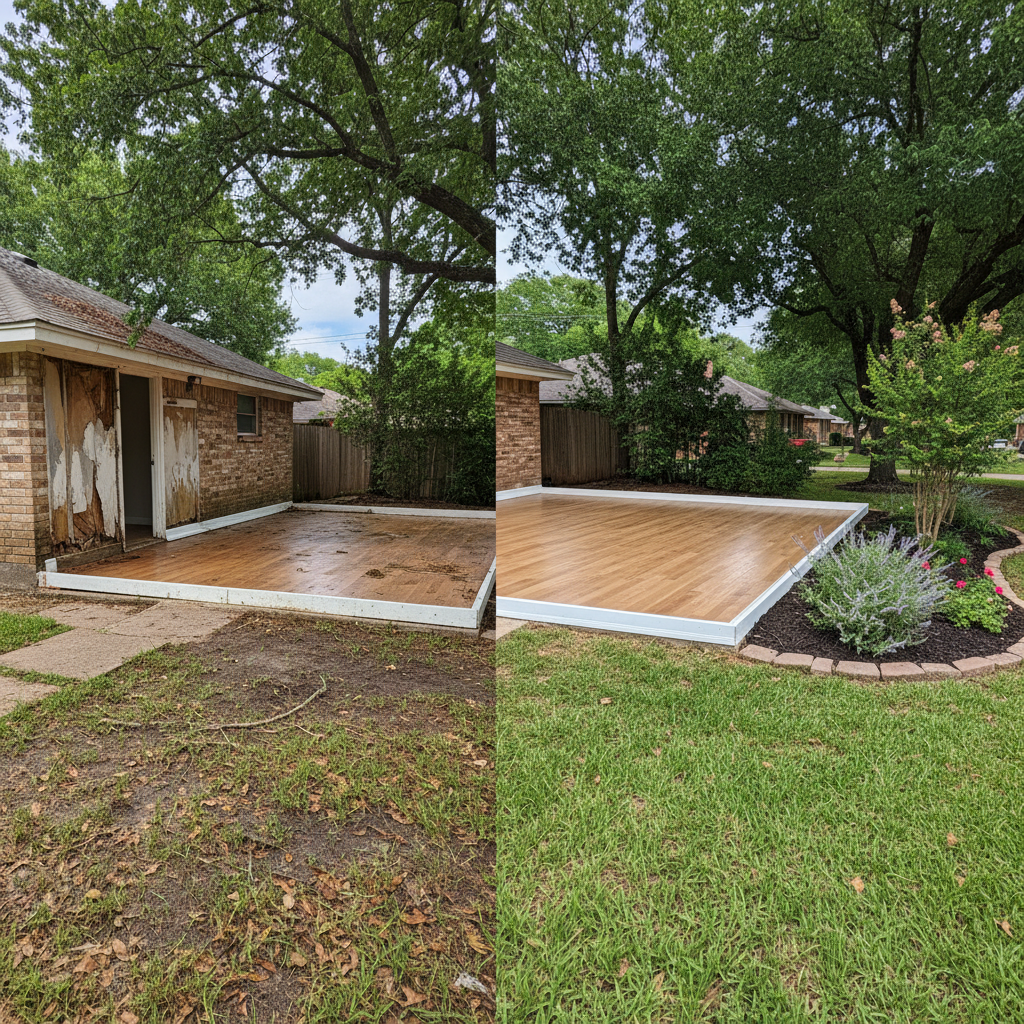 Completed flood damage restoration work at a residential property in Haltom City, TX
