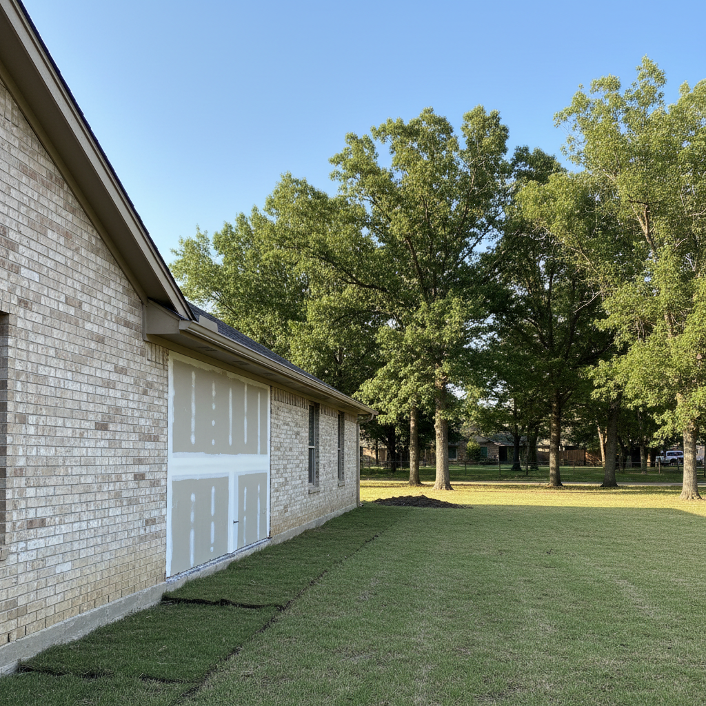 Completed water damage-related mold removal work at a residential property in Sherman, TX