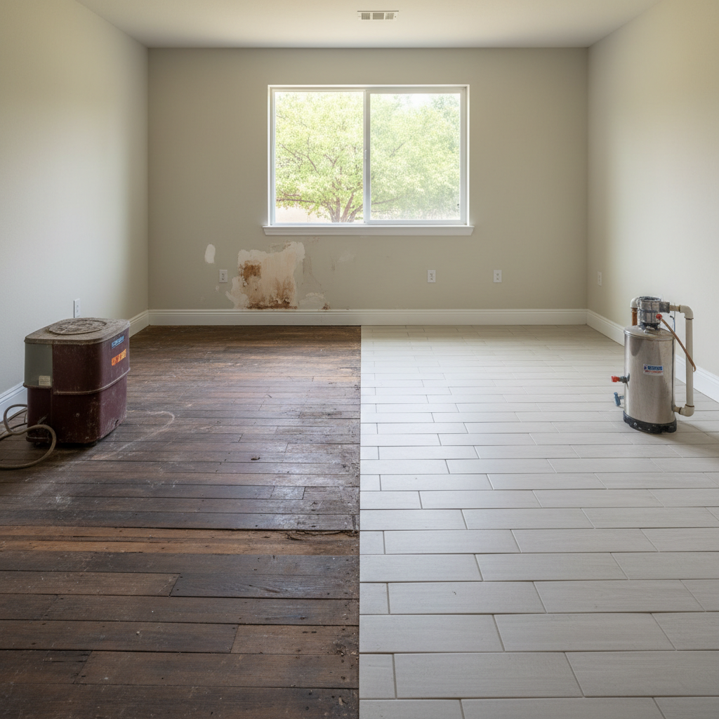 Completed basement water removal work at a residential property in Southlake, TX