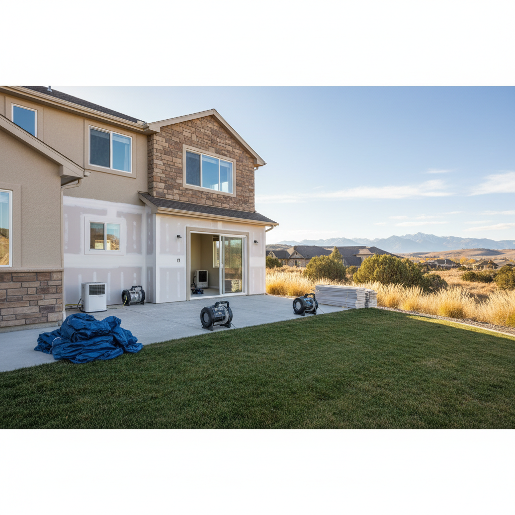 Completed emergency water cleanup work at a residential property in Draper, UT