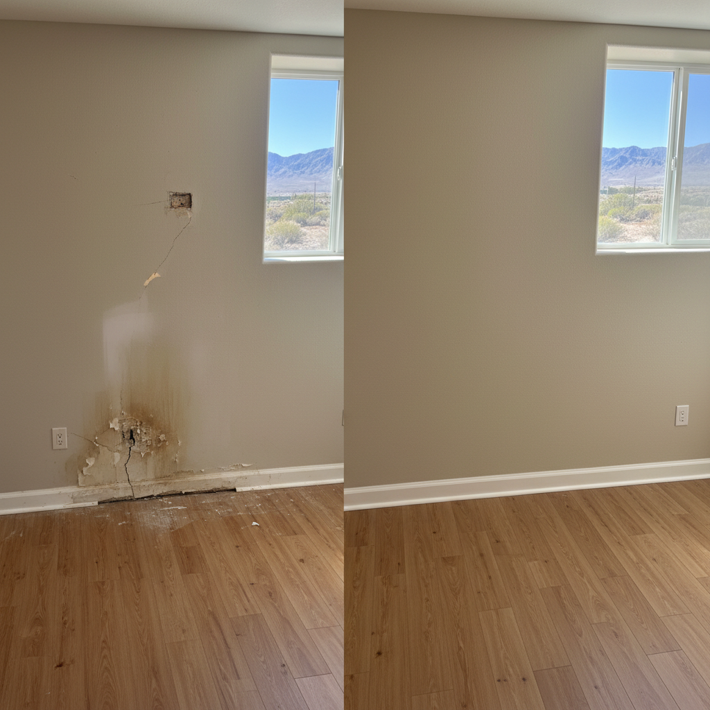 Completed water damage repair work at a residential property in Herriman, UT