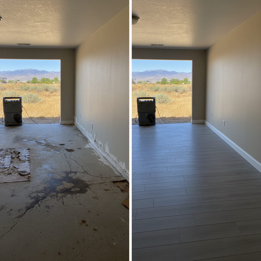 Completed basement water removal work at a residential property in West Valley City, UT