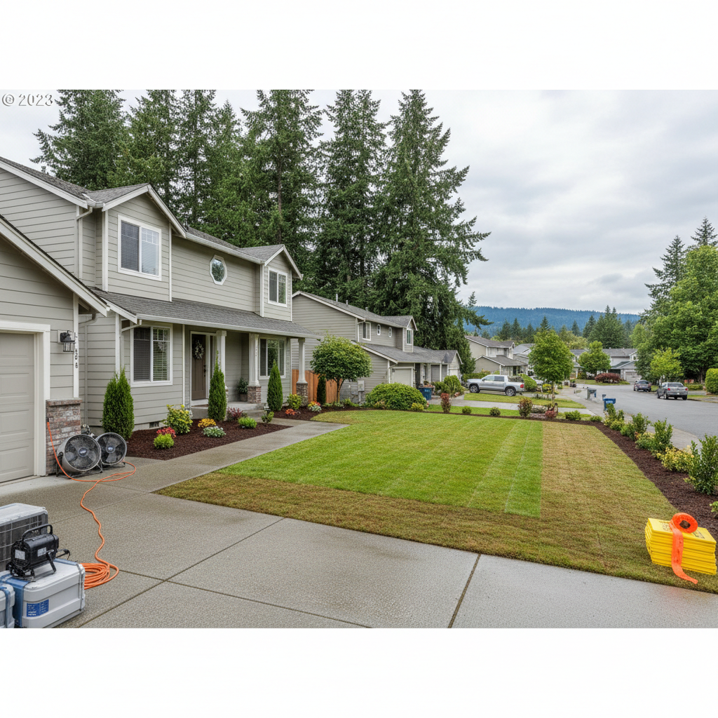 Completed sewage cleanup work at a residential property in Auburn, WA