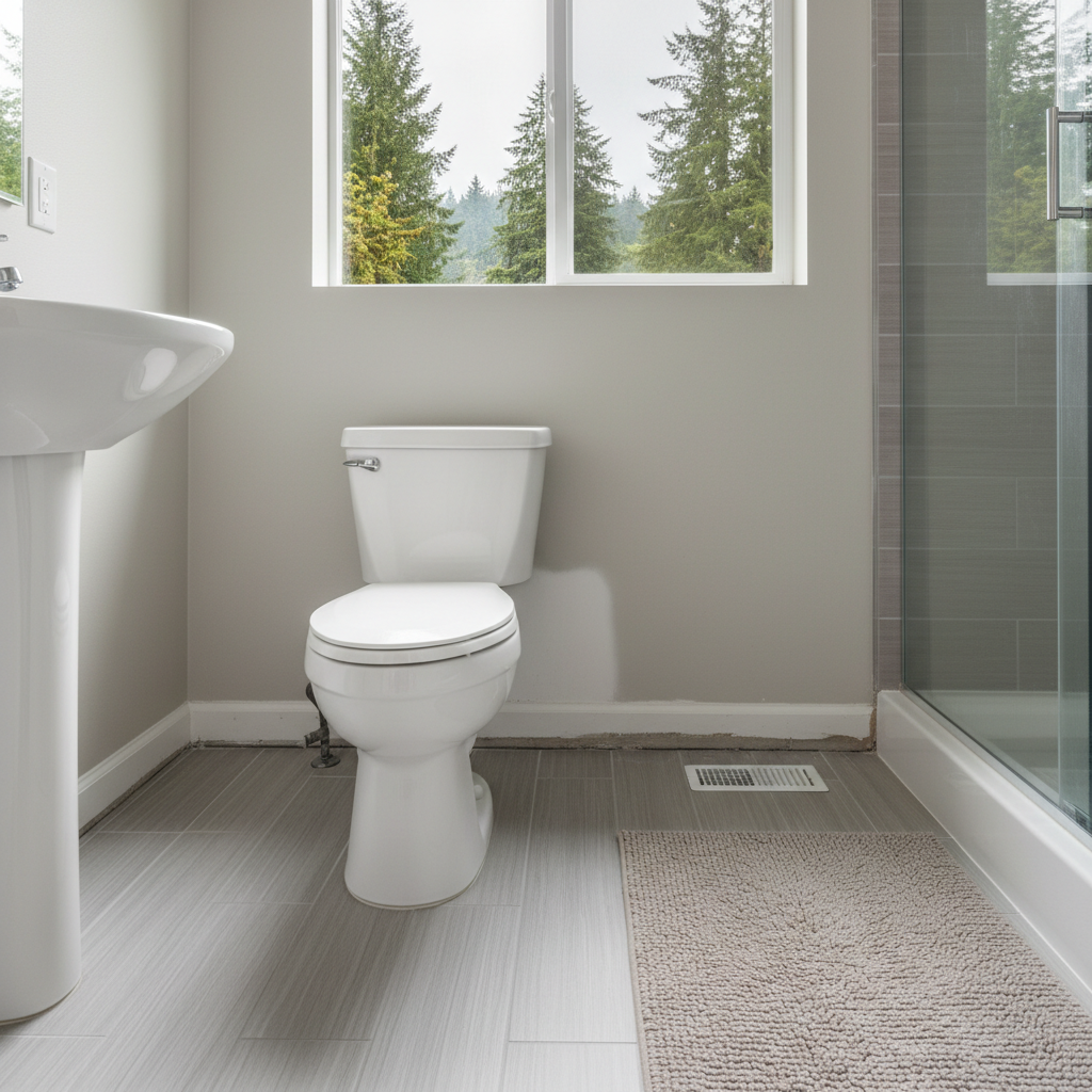Completed toilet overflow cleanup work at a residential property in Bellevue, WA