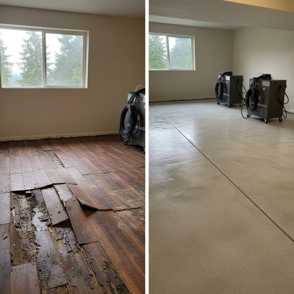 Completed water extraction services work at a residential property in Edmonds, WA