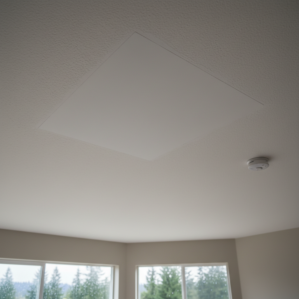 Completed roof leak water damage repair work at a residential property in Everett, WA