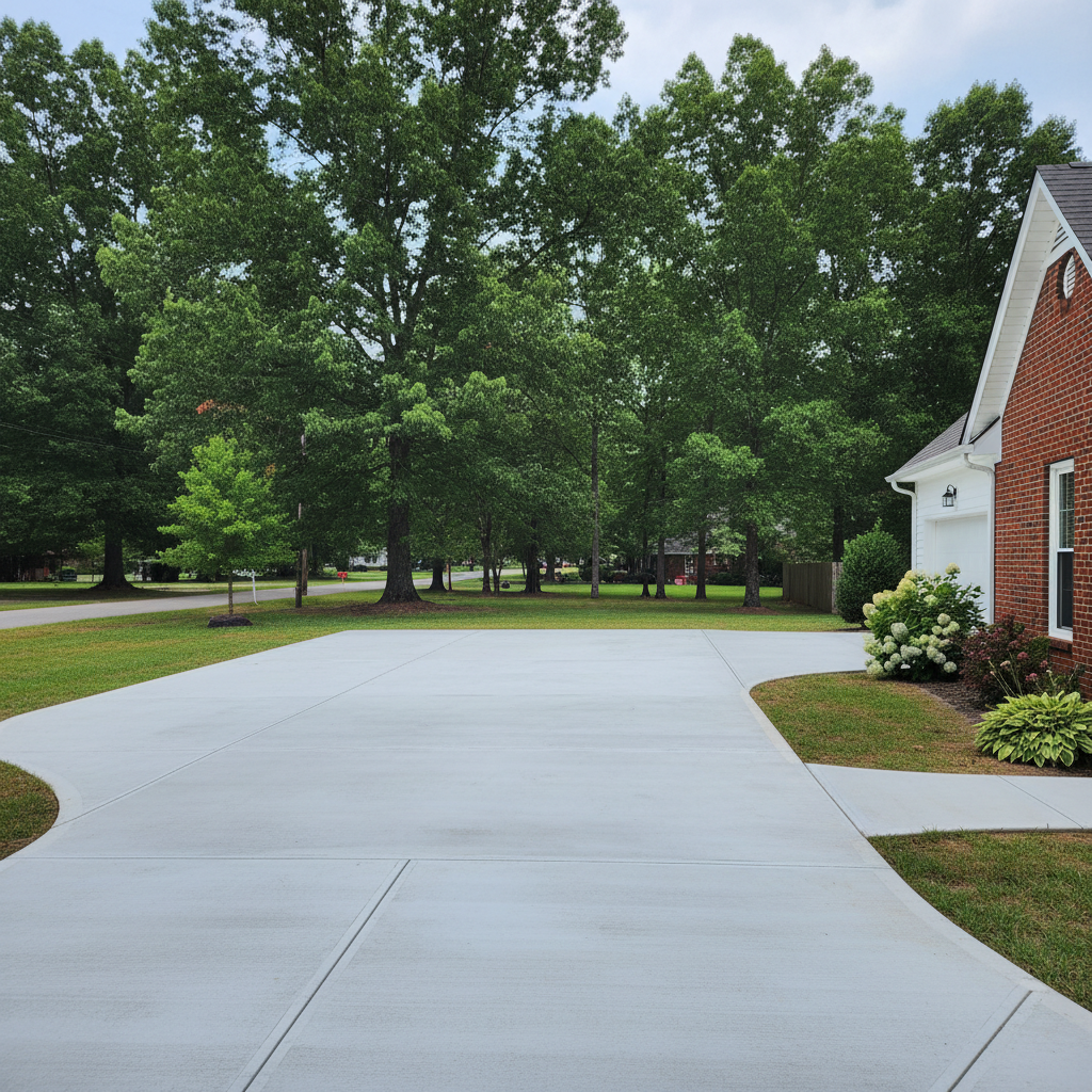 Completed concrete flatwork work at a residential property in Decatur, AL
