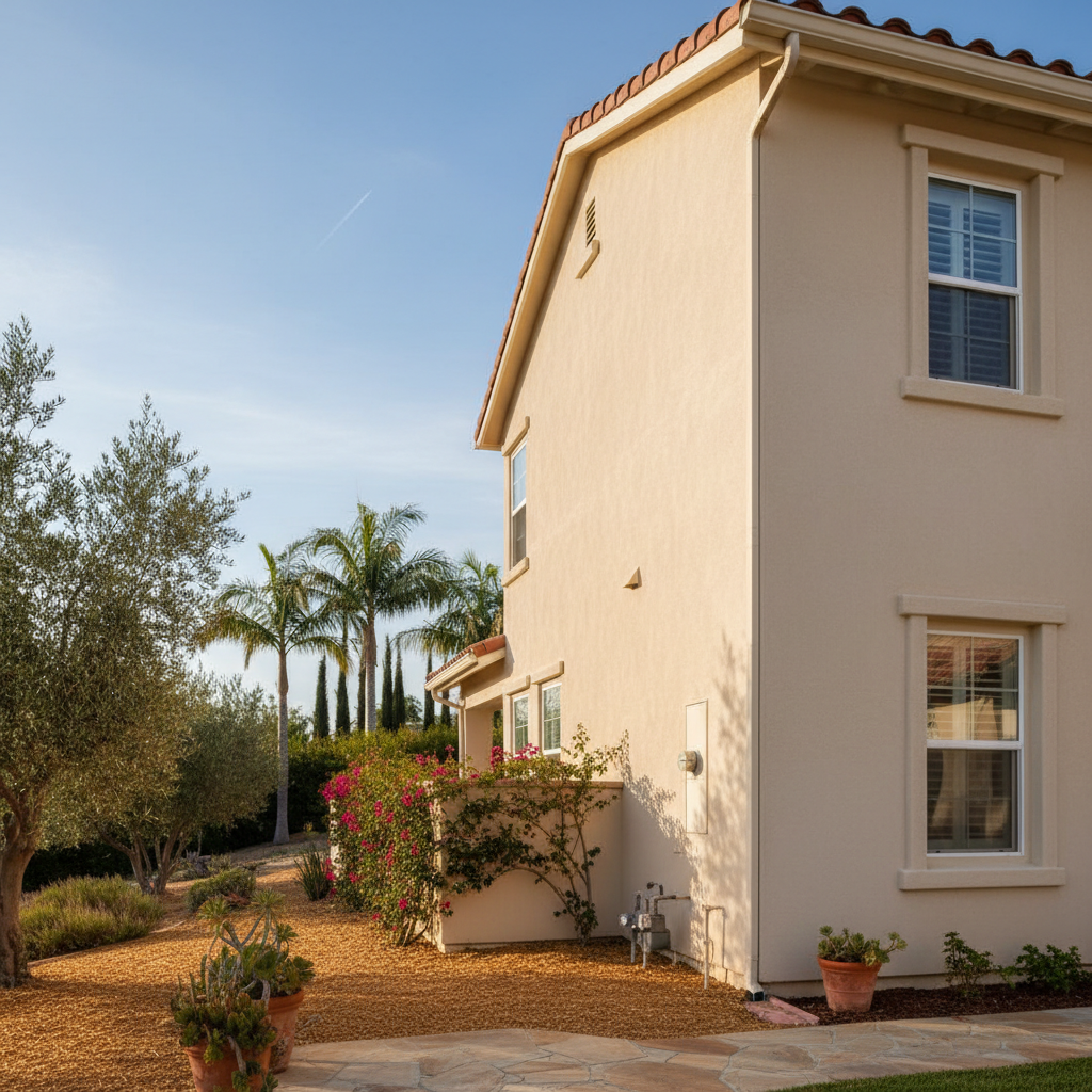 Completed residential stucco work at a residential property in Arcadia, CA