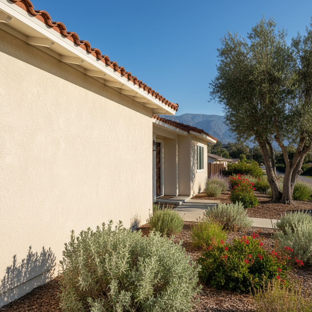 Completed residential stucco work at a residential property in Arcadia, CA