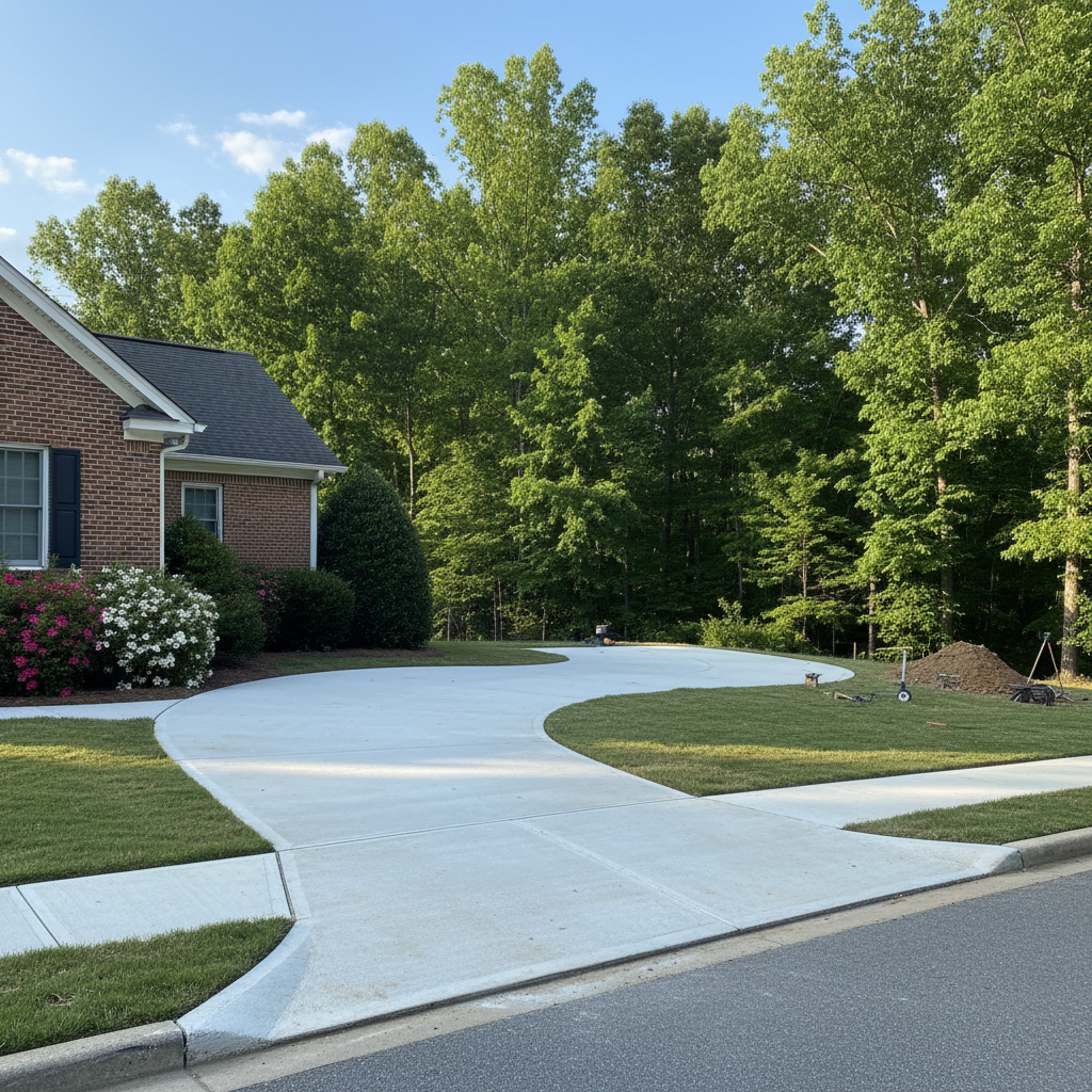 Completed concrete repair work at a residential property in Mountain Brook, AL