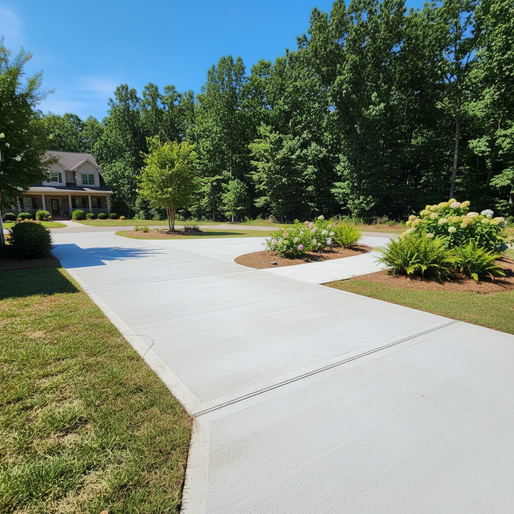 Completed concrete repair work at a residential property in Mountain Brook, AL